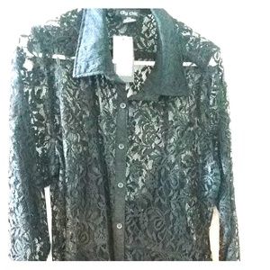 Black lace shirt